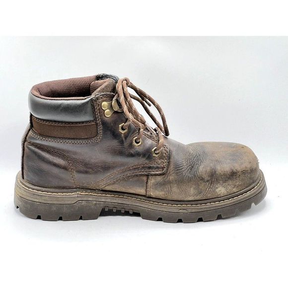 Caterpillar  Brown Leather Steel Safety Toe Work Boots Men's Size 8.5 M - Picture 2 of 15